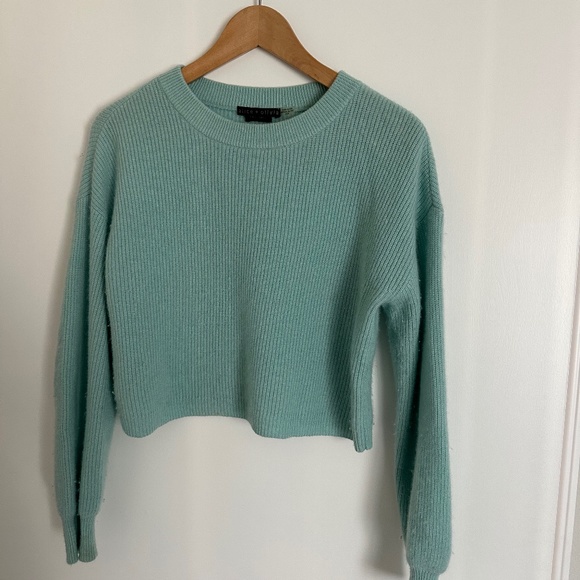 Alice and Olivia Brad Crewneck Cropped Cashmere Pullover XS - Picture 3 of 5